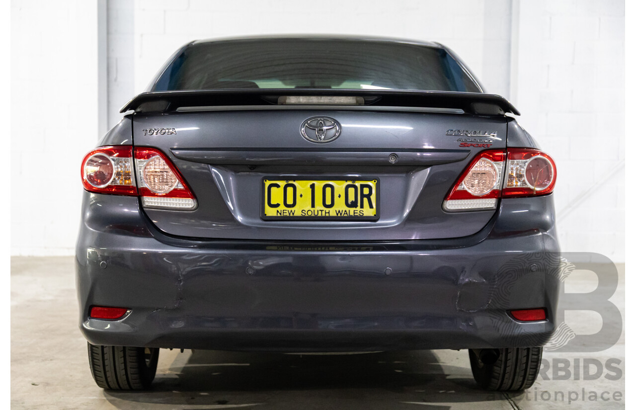 2/2012 Toyota Corolla Ascent Sport ZRE152R MY11 4d Sedan Graphite Grey Metallic 1.8L