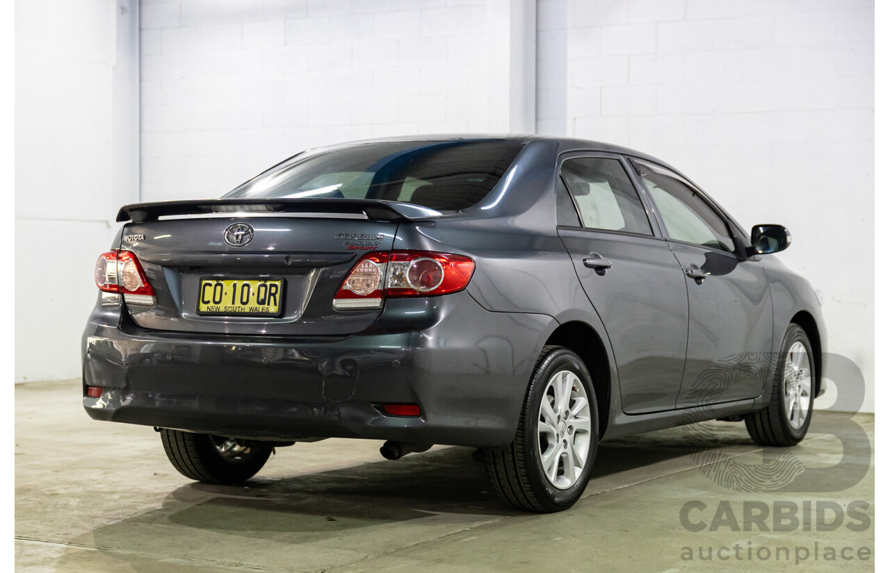 2/2012 Toyota Corolla Ascent Sport ZRE152R MY11 4d Sedan Graphite Grey Metallic 1.8L