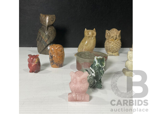 Parliament of Owls Made From Natural Stone