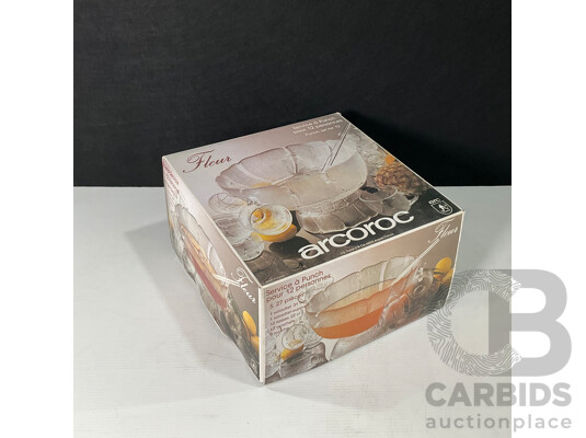 Boxed Arcoroc Fleur Punch Set