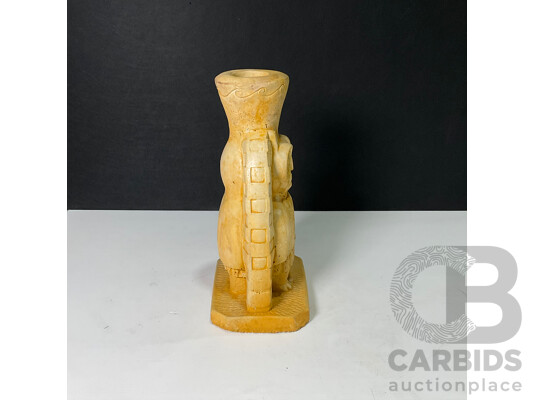 Carved Stone Owl Sculpture