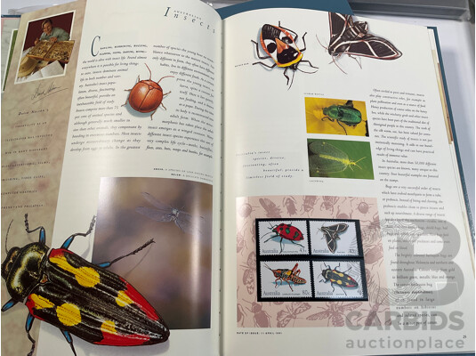 Six Australian Mint Annual Stamp Albums Including 1987, 1988, 1989, 1990, 1991, 1992 - Face Value $217