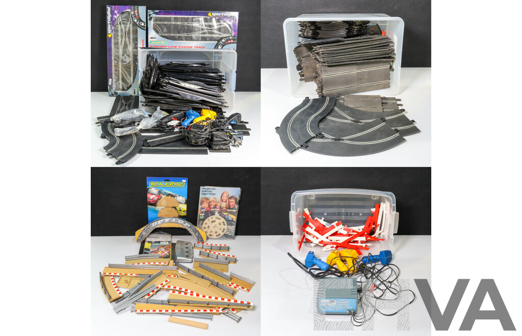 Large Collection of Both Vintage and New Scalextric Track and Rails