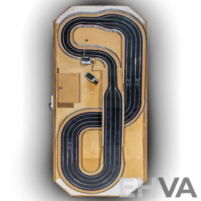 Large Mounted Scalextric Track on Board