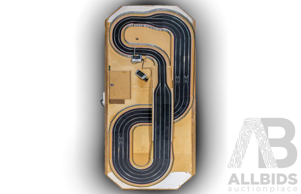 Large Mounted Scalextric Track on Board