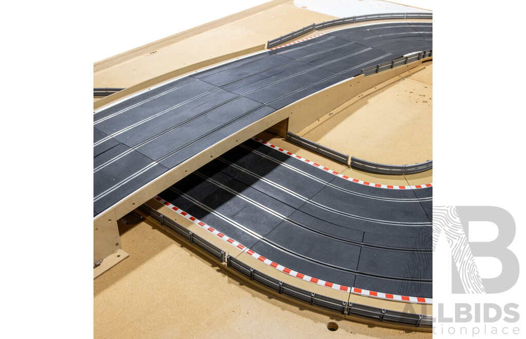 Large Mounted Scalextric Track on Board