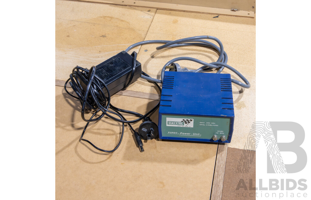 Large Mounted Scalextric Track on Board