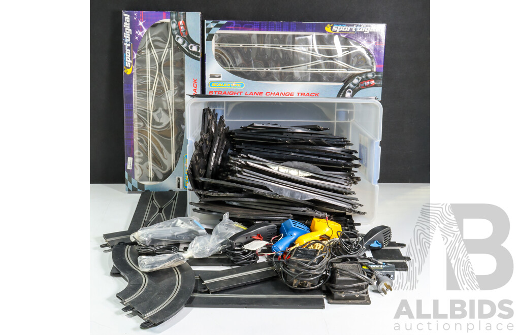 Large Collection of Both Vintage and New Scalextric Track and Rails