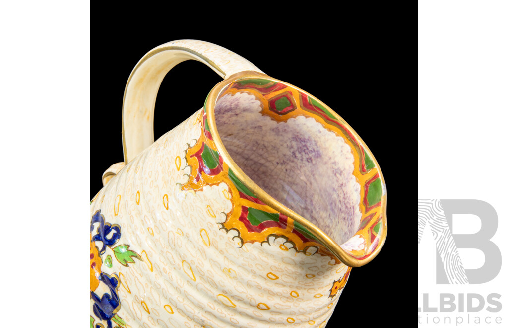 Vintage Hand Painted Ceramic Pitcher by Alhpina