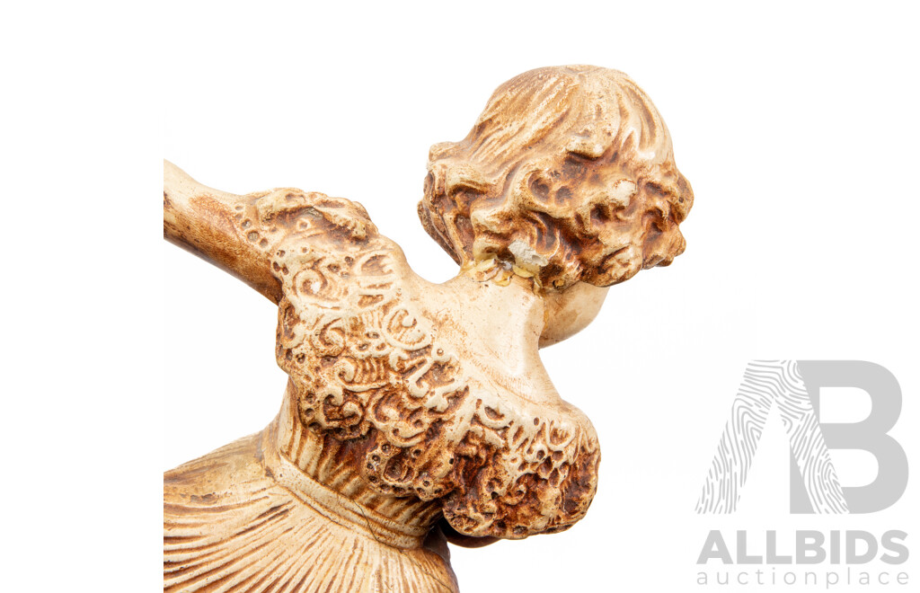 Vintage Chalkware Figurine of a Curtsying Child