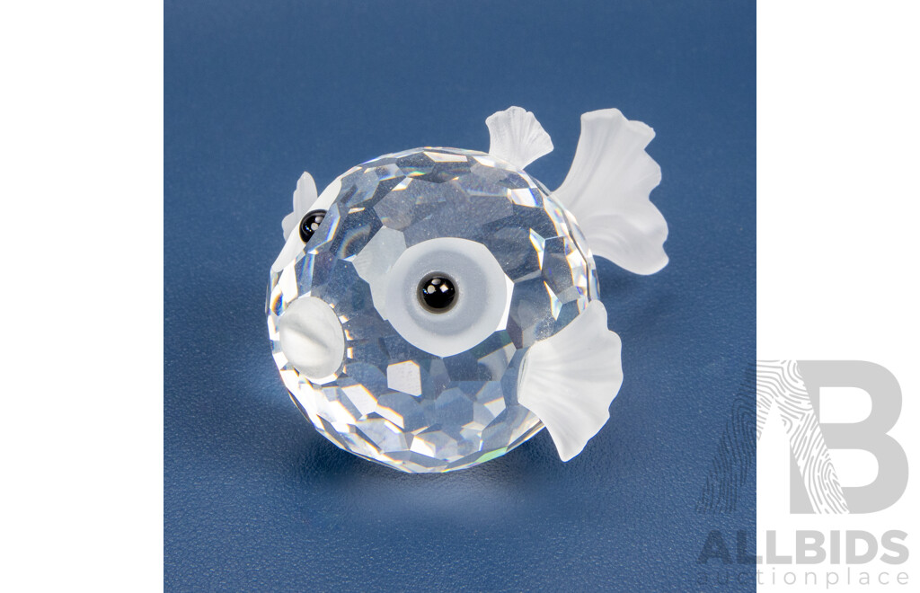 Collection of Three Swarovski Animal Figures Including a Standing Cat, a Mouse and a Goldfish