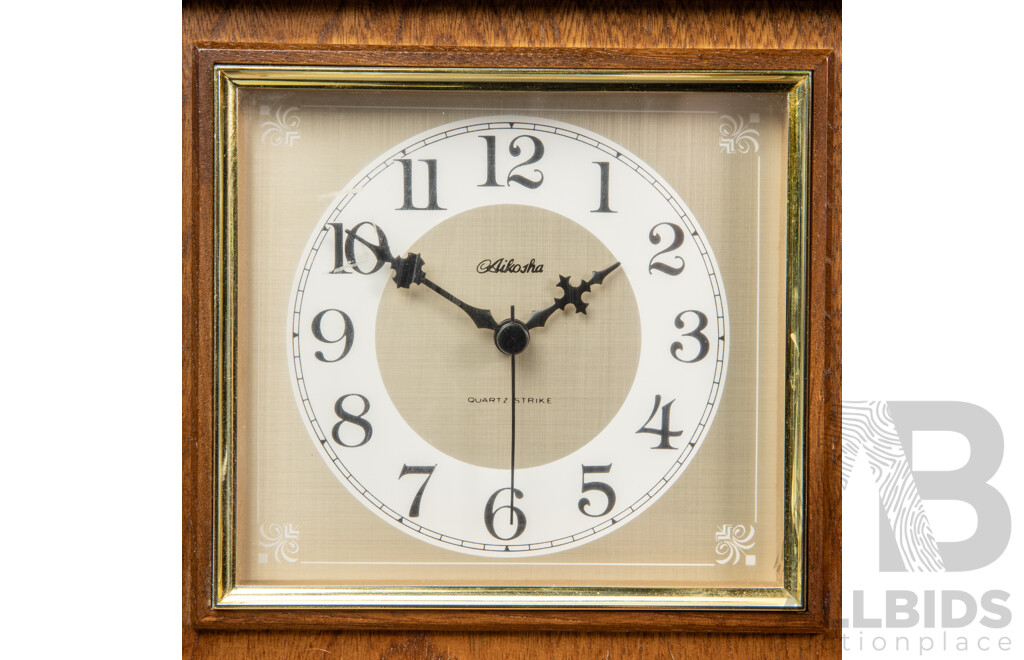 Reproduction Timber Mantle Clock by Aikosha
