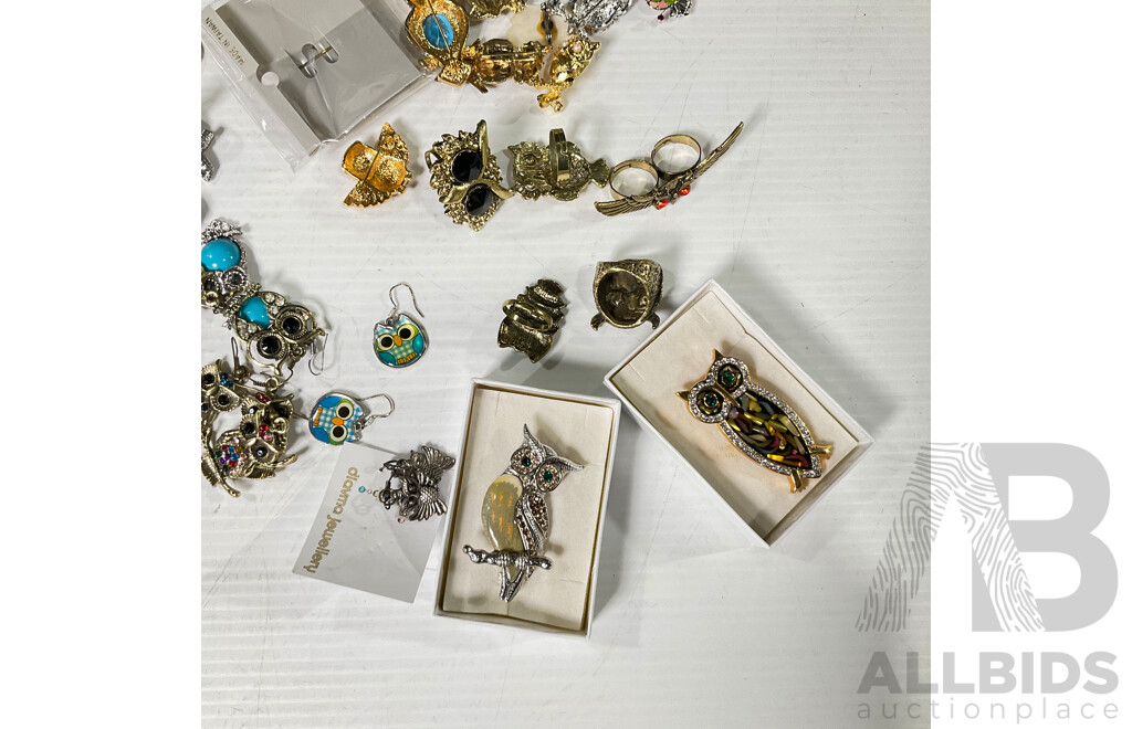 Parliament of Owl Accessories Including Bookmark, Rings and Pins