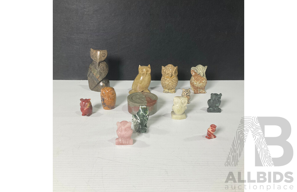 Parliament of Owls Made From Natural Stone