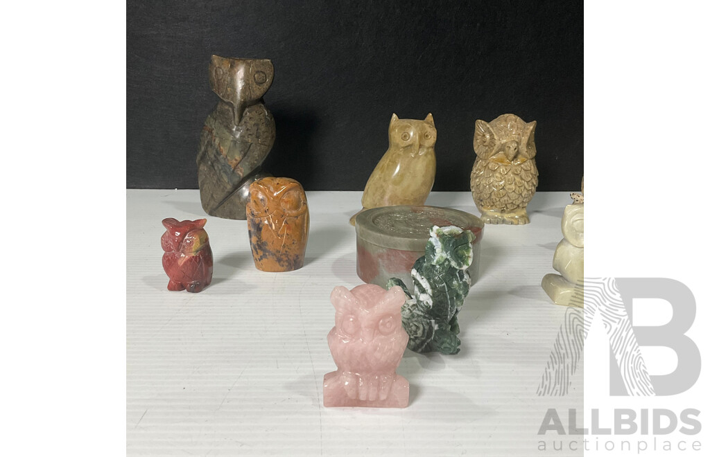Parliament of Owls Made From Natural Stone