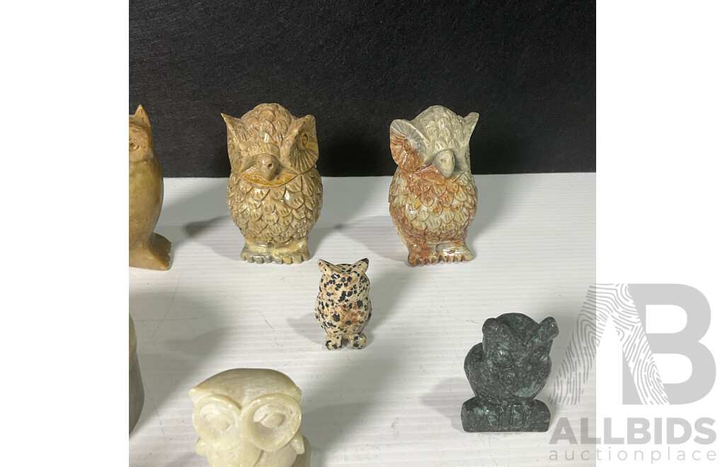 Parliament of Owls Made From Natural Stone