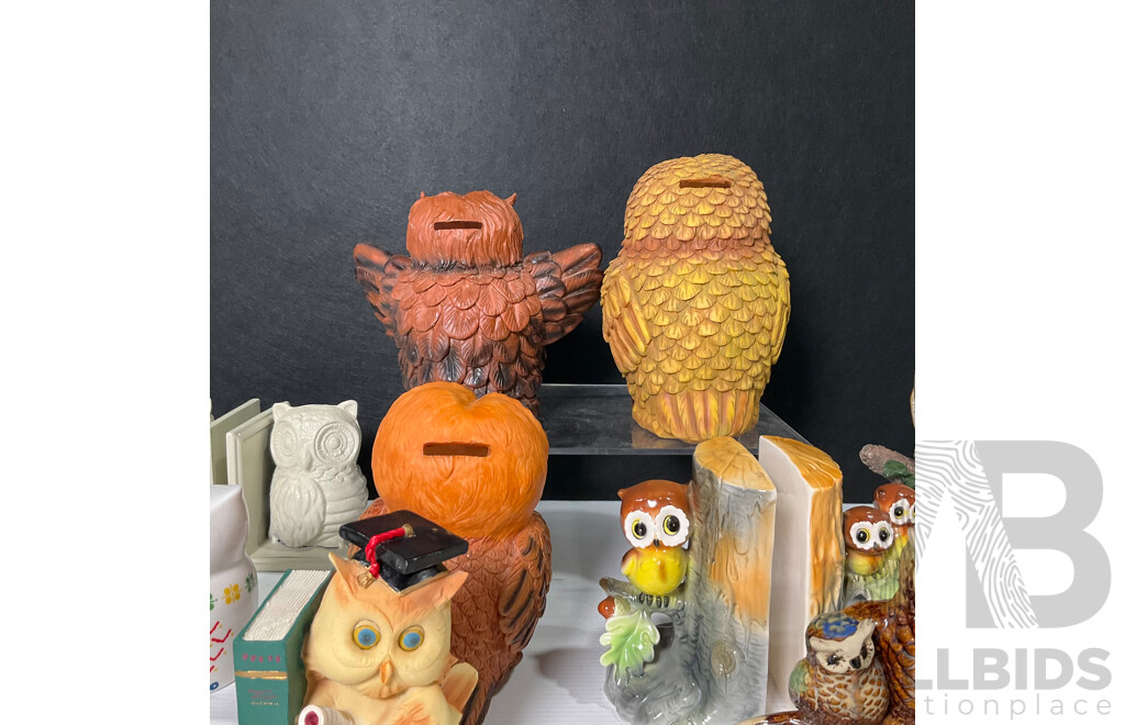 Parliament of Owls Including Money Box, Bookends and More