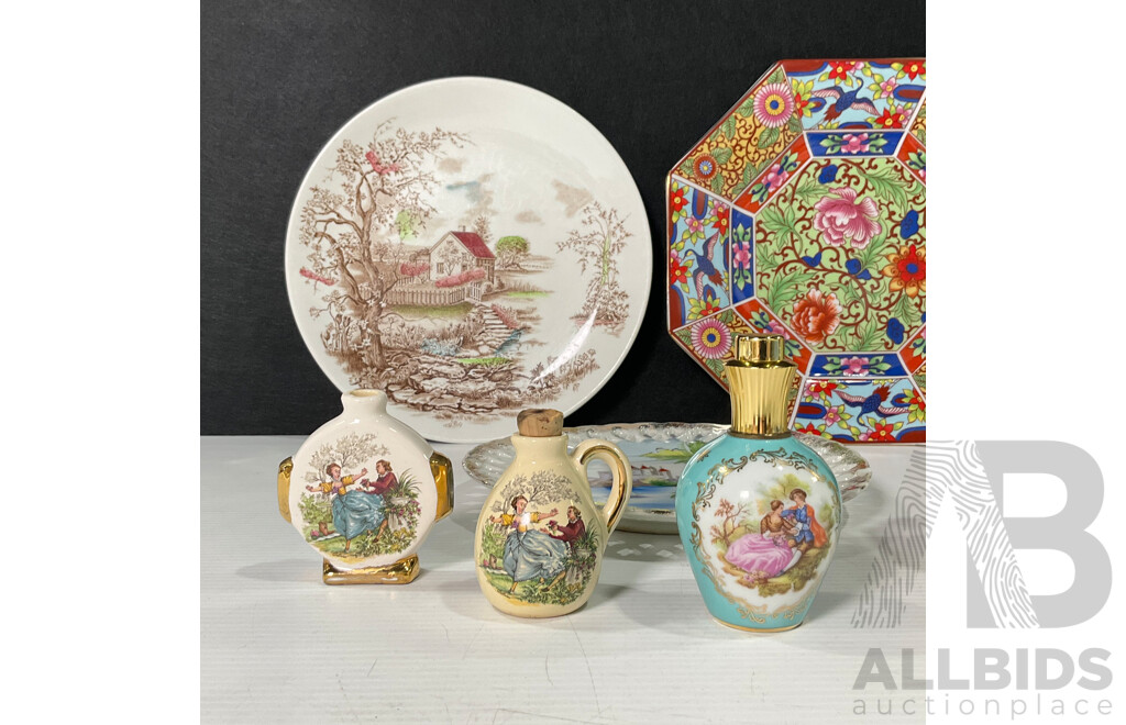 Collection of Tableware Including Miniature Jug, Plate and Decorative Spoons