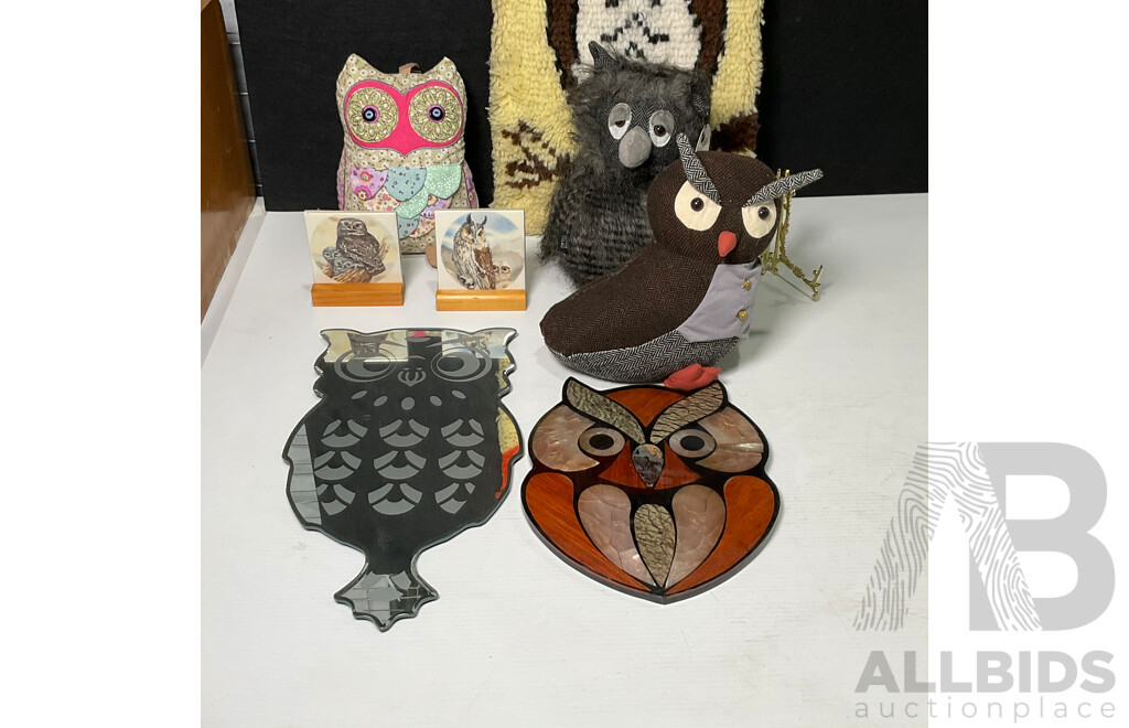 Parliament of Decorative Owls Including Mirror, Toys, Coasters and More