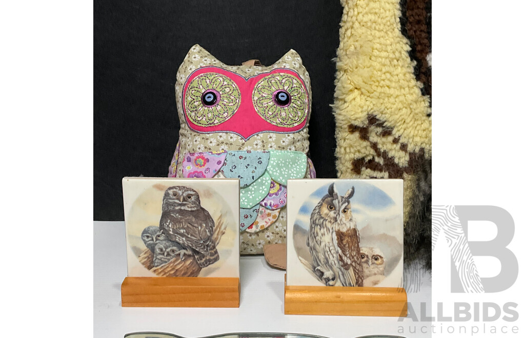 Parliament of Decorative Owls Including Mirror, Toys, Coasters and More
