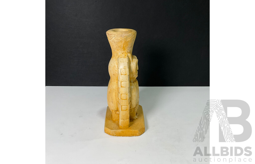 Carved Stone Owl Sculpture