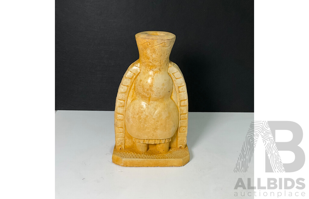Carved Stone Owl Sculpture