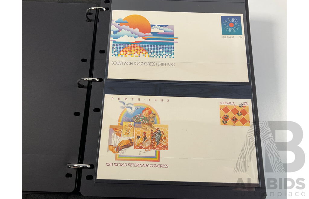 Album of Australian First Day Covers and Pre Stamped Envelopes, Examples Spanning 1982 to 1988