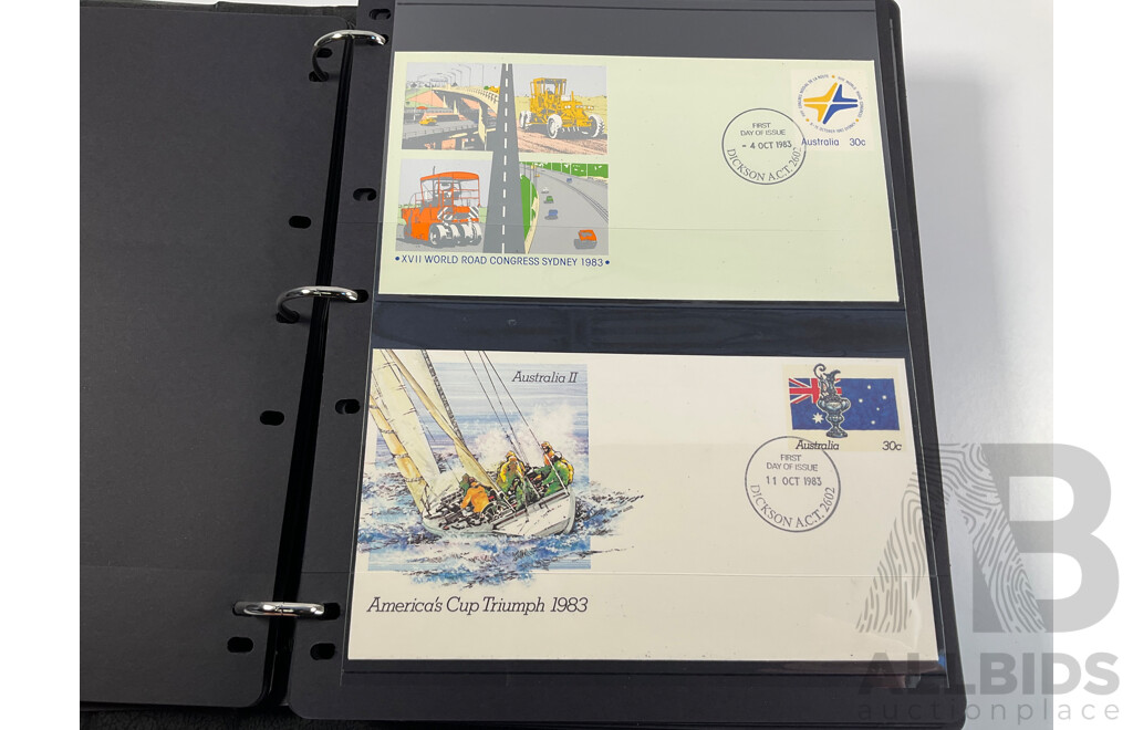 Album of Australian First Day Covers and Pre Stamped Envelopes, Examples Spanning 1982 to 1988