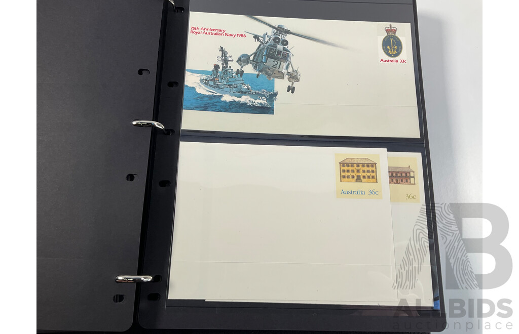 Album of Australian First Day Covers and Pre Stamped Envelopes, Examples Spanning 1982 to 1988
