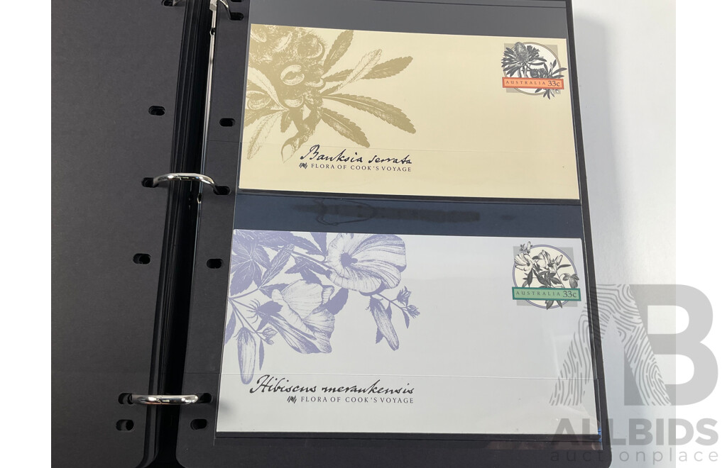 Album of Australian First Day Covers and Pre Stamped Envelopes, Examples Spanning 1982 to 1988