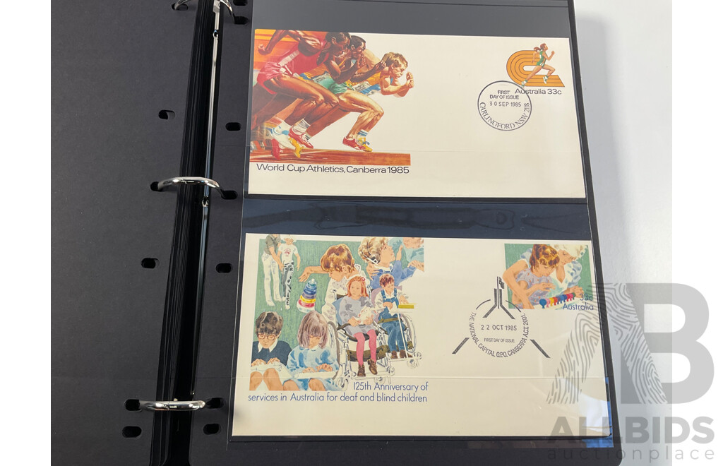 Album of Australian First Day Covers and Pre Stamped Envelopes, Examples Spanning 1982 to 1988