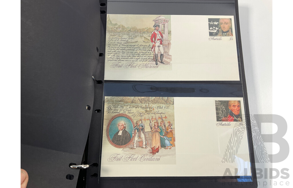 Album of Australian First Day Covers and Pre Stamped Envelopes, Examples Spanning 1982 to 1988