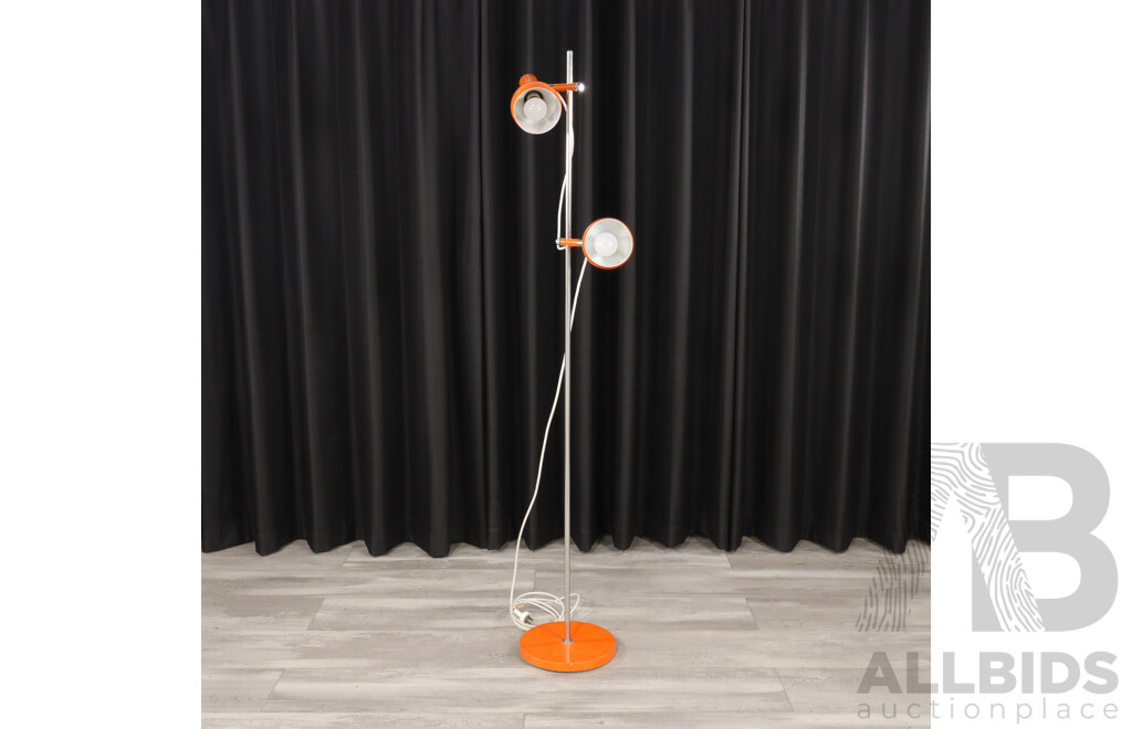 Retro Orange Twin Shade Oslo Floor Lamp