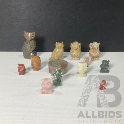 Parliament of Owls Made From Natural Stone