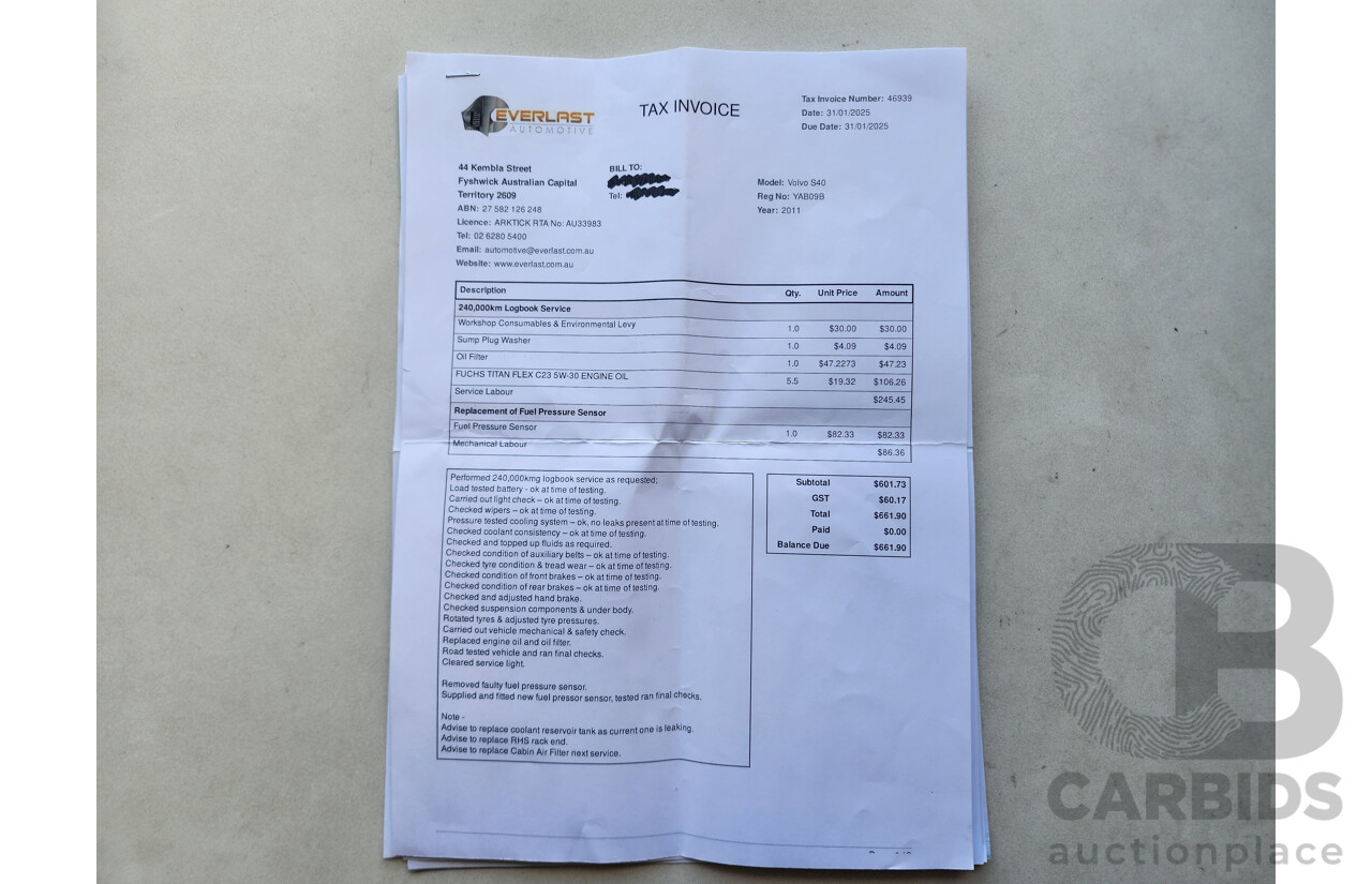 3/2011 Volvo S40 T5 S MY11 4d Sedan Silver 2.5L