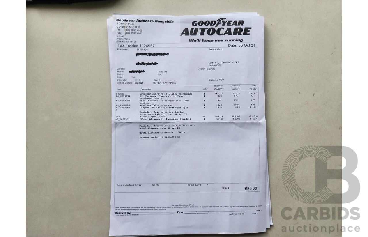 5/2015 Honda Hr-V VTi  4d Wagon White 1.8L