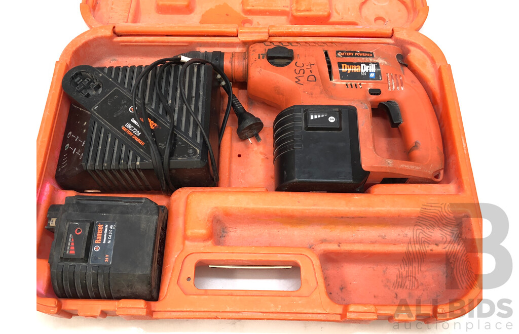 Ramset Dyna Drill 524 Cordless 24 Volt NiCd Rotary Hammer Drill