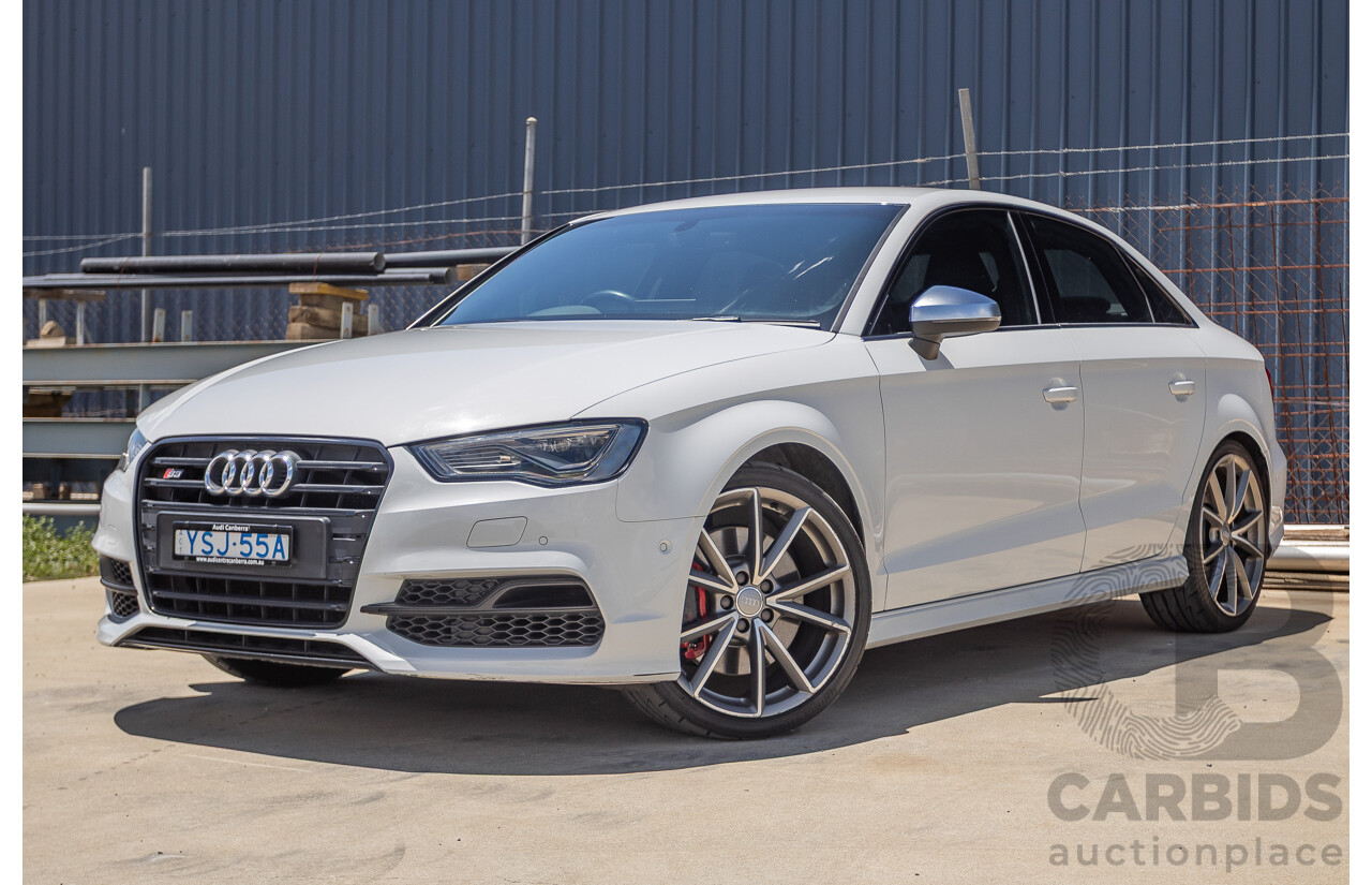 7/2016 Audi S3 2.0 TFSI QUATTRO (AWD) 8V MY15 4D Sedan Glacier White Turbo 2.0L