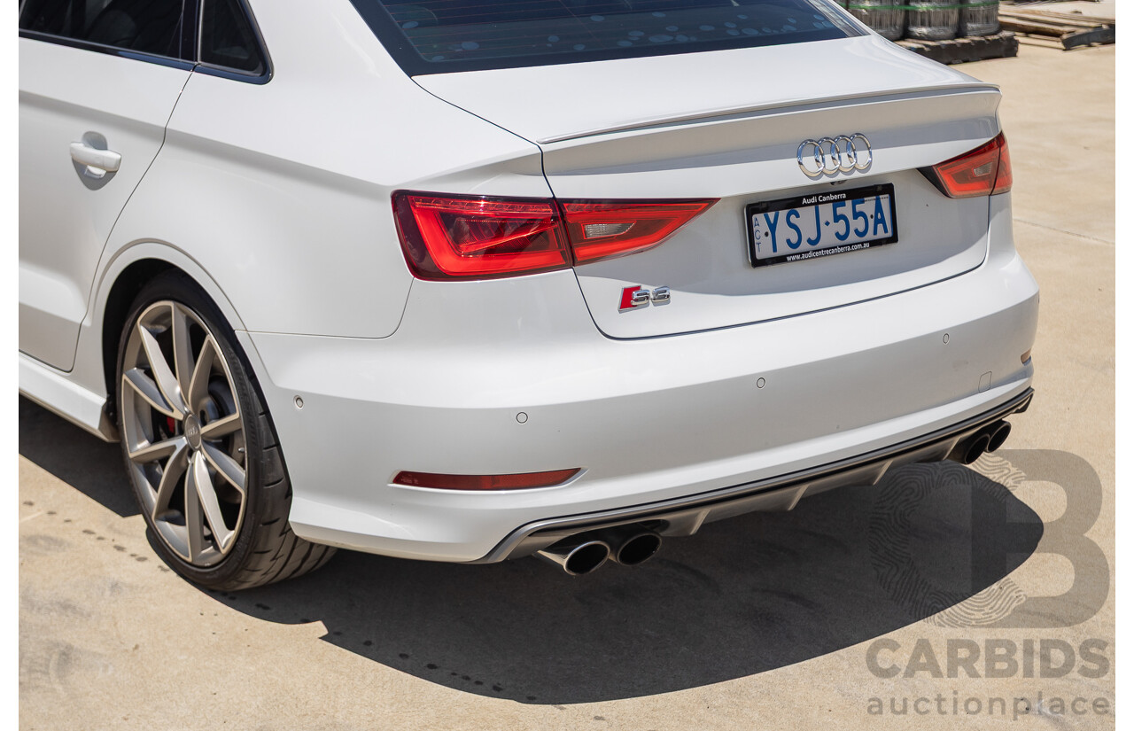7/2016 Audi S3 2.0 TFSI QUATTRO (AWD) 8V MY15 4D Sedan Glacier White Turbo 2.0L