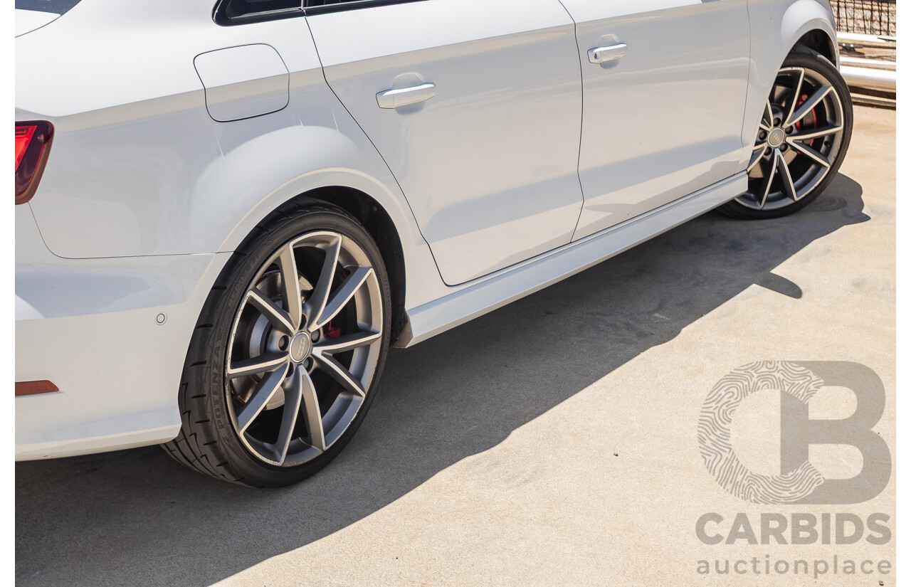 7/2016 Audi S3 2.0 TFSI QUATTRO (AWD) 8V MY15 4D Sedan Glacier White Turbo 2.0L