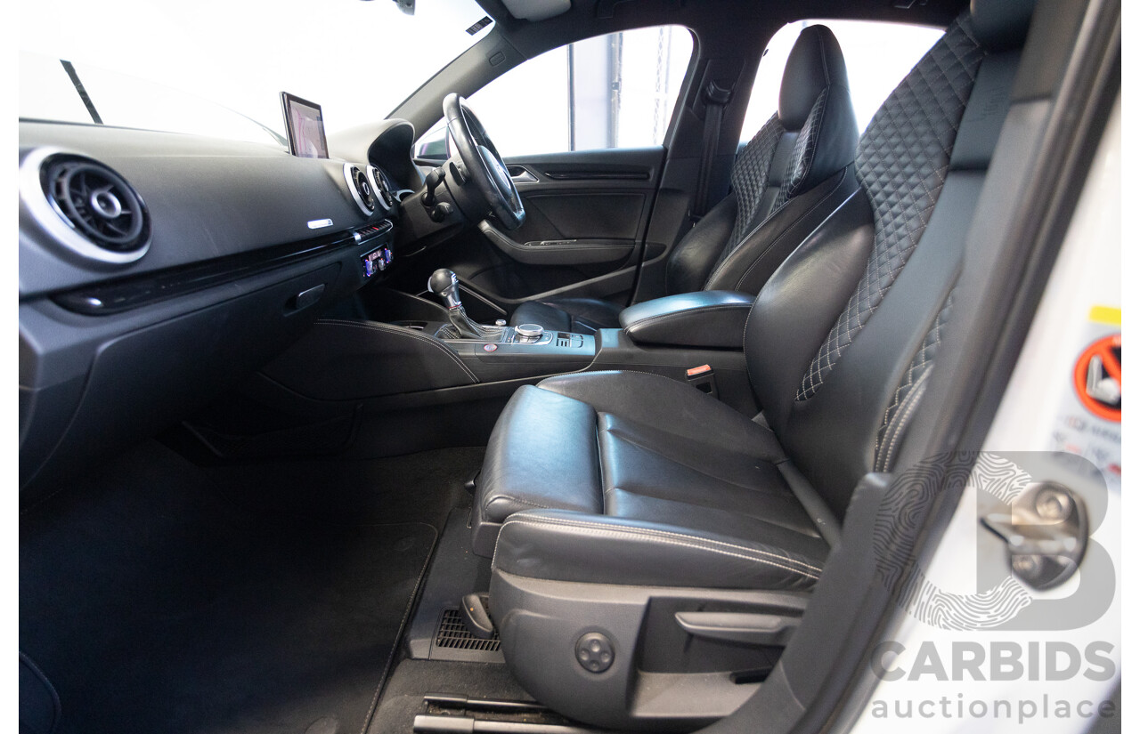 7/2016 Audi S3 2.0 TFSI QUATTRO (AWD) 8V MY15 4D Sedan Glacier White Turbo 2.0L