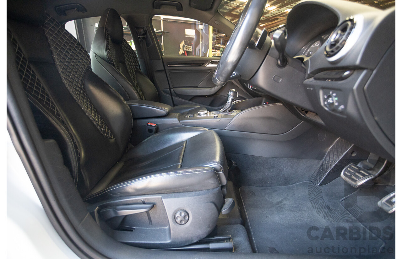 7/2016 Audi S3 2.0 TFSI QUATTRO (AWD) 8V MY15 4D Sedan Glacier White Turbo 2.0L