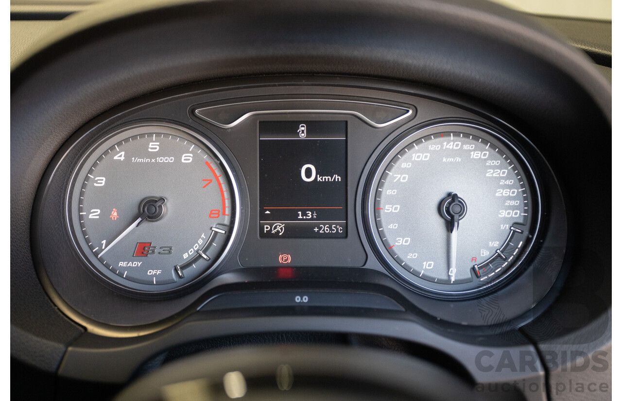 7/2016 Audi S3 2.0 TFSI QUATTRO (AWD) 8V MY15 4D Sedan Glacier White Turbo 2.0L