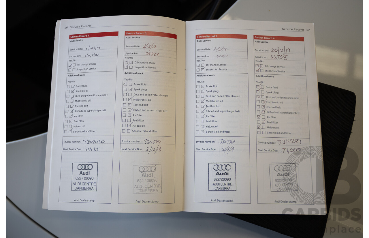 7/2016 Audi S3 2.0 TFSI QUATTRO (AWD) 8V MY15 4D Sedan Glacier White Turbo 2.0L