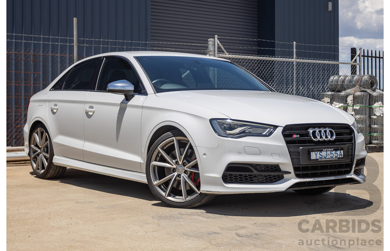 7/2016 Audi S3 2.0 TFSI QUATTRO (AWD) 8V MY15 4D Sedan Glacier White Turbo 2.0L