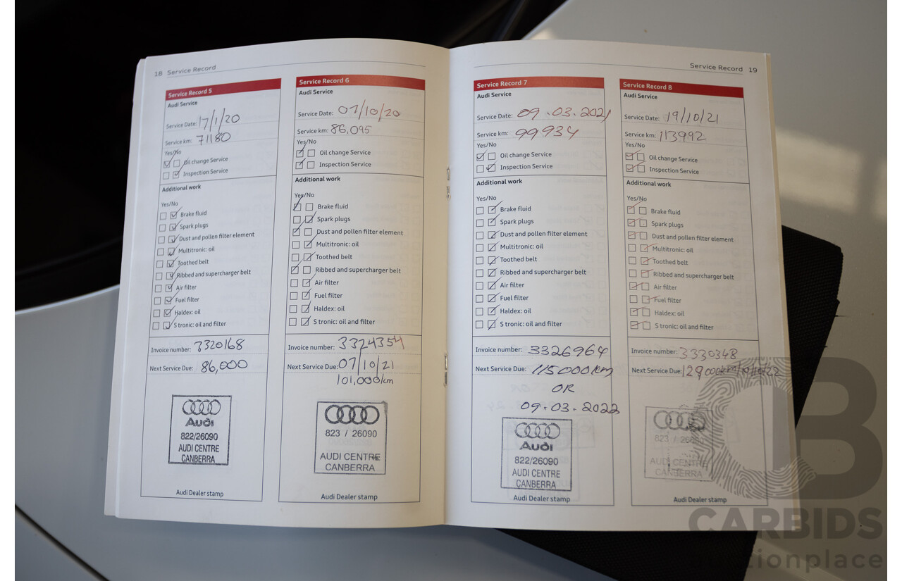 7/2016 Audi S3 2.0 TFSI QUATTRO (AWD) 8V MY15 4D Sedan Glacier White Turbo 2.0L