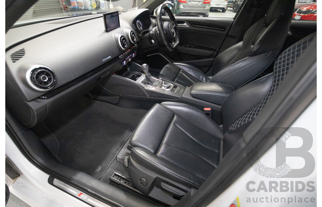 7/2016 Audi S3 2.0 TFSI Quattro (AWD) 8V MY15 4D Sedan Glacier White Turbo 2.0L