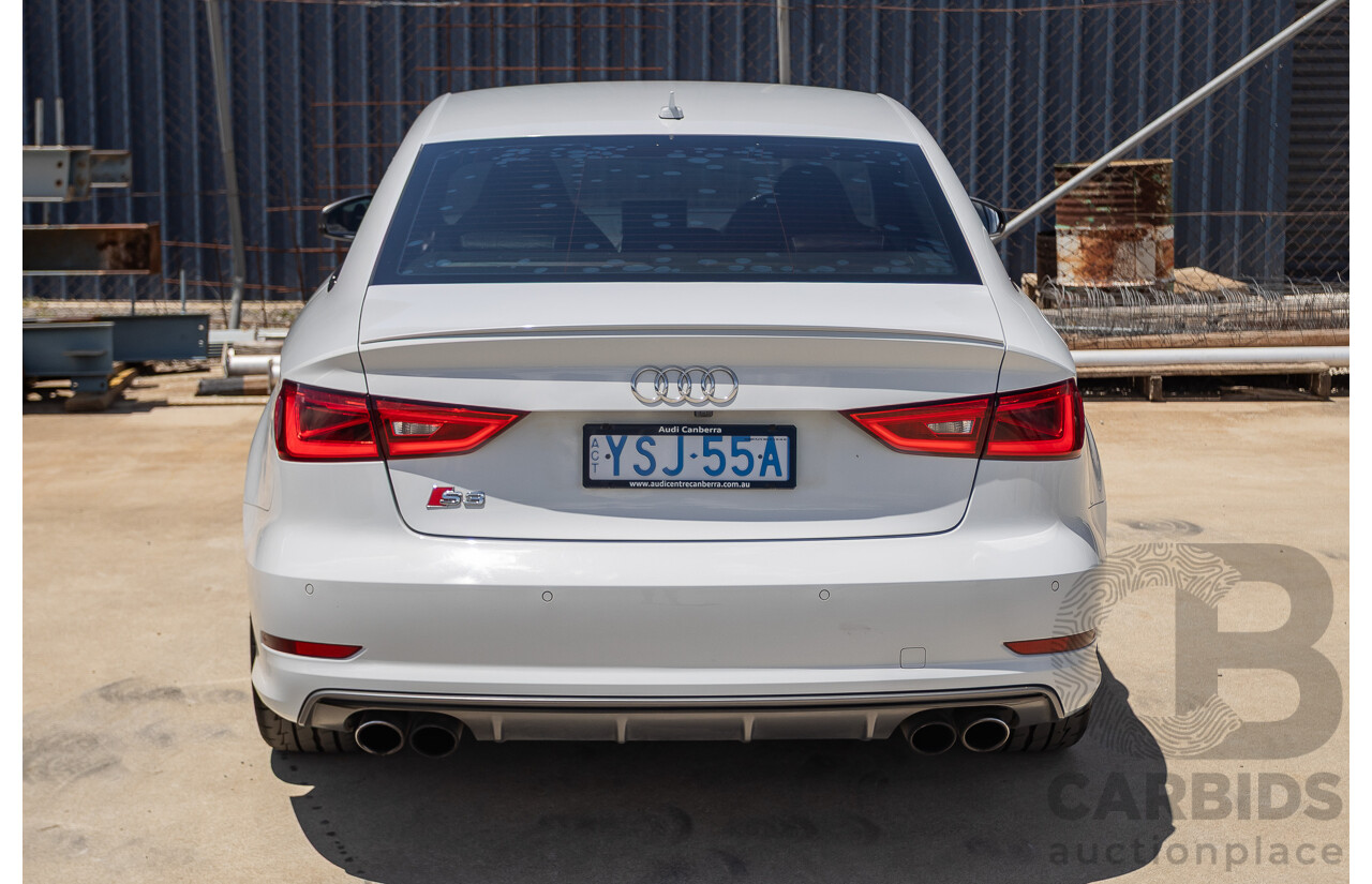 7/2016 Audi S3 2.0 TFSI QUATTRO (AWD) 8V MY15 4D Sedan Glacier White Turbo 2.0L
