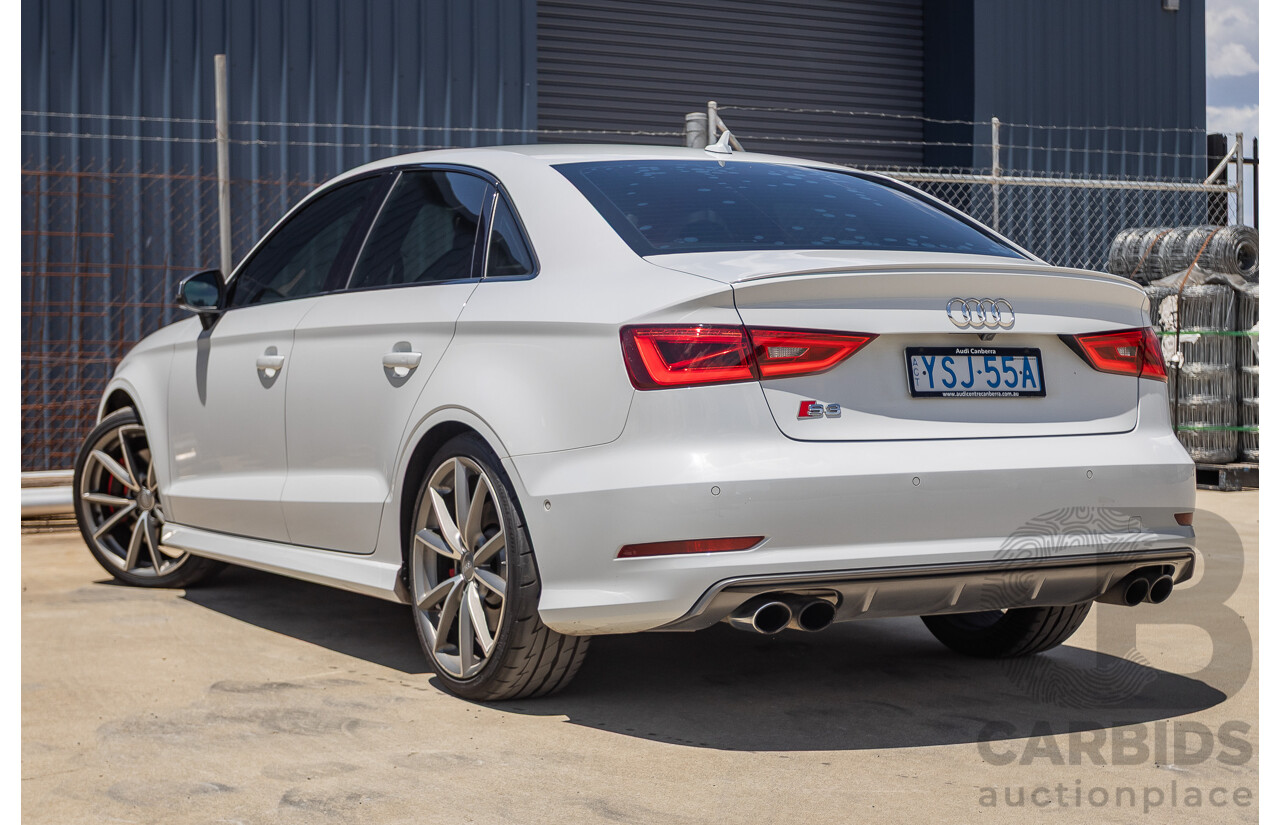 7/2016 Audi S3 2.0 TFSI QUATTRO (AWD) 8V MY15 4D Sedan Glacier White Turbo 2.0L