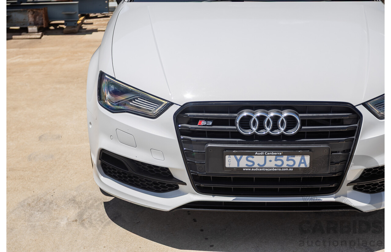 7/2016 Audi S3 2.0 TFSI QUATTRO (AWD) 8V MY15 4D Sedan Glacier White Turbo 2.0L